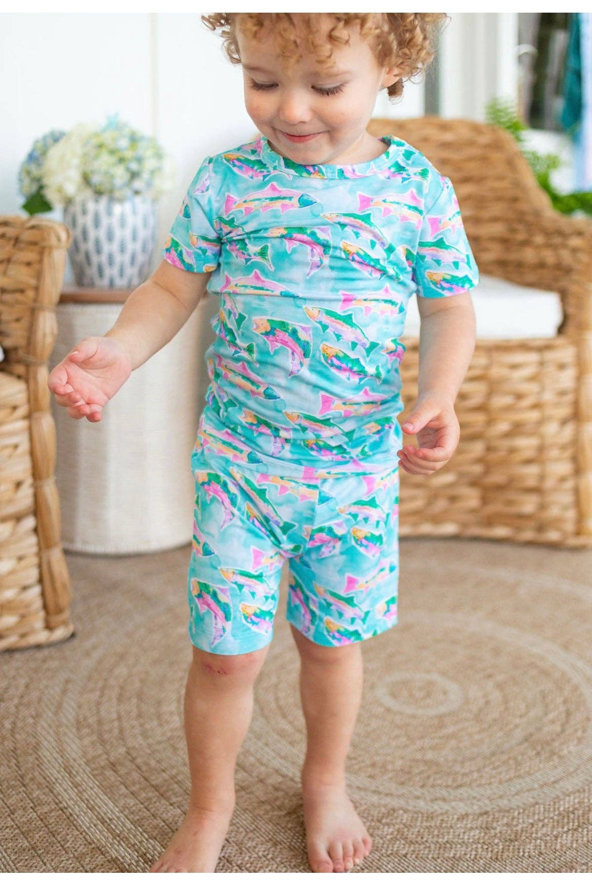 Fish Two Piece Pajama Short Set