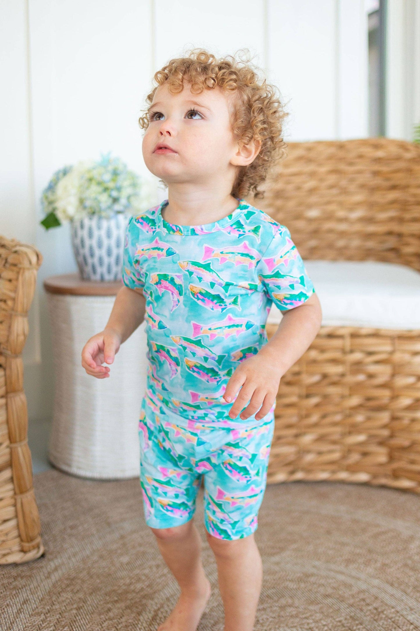 Fish Two Piece Pajama Short Set