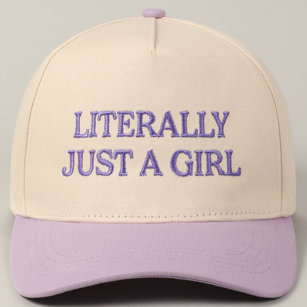 Literally Just A Girl Embroidery Two Tone Trucker Hat